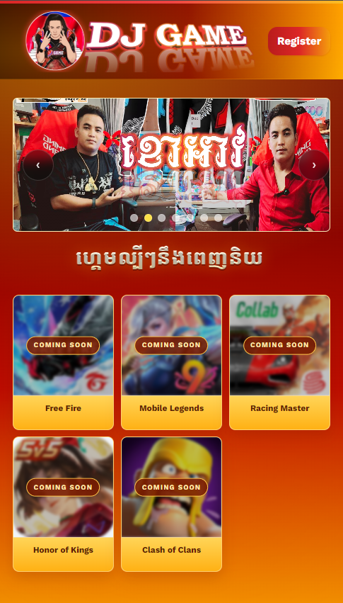 Game top-up website project screenshot